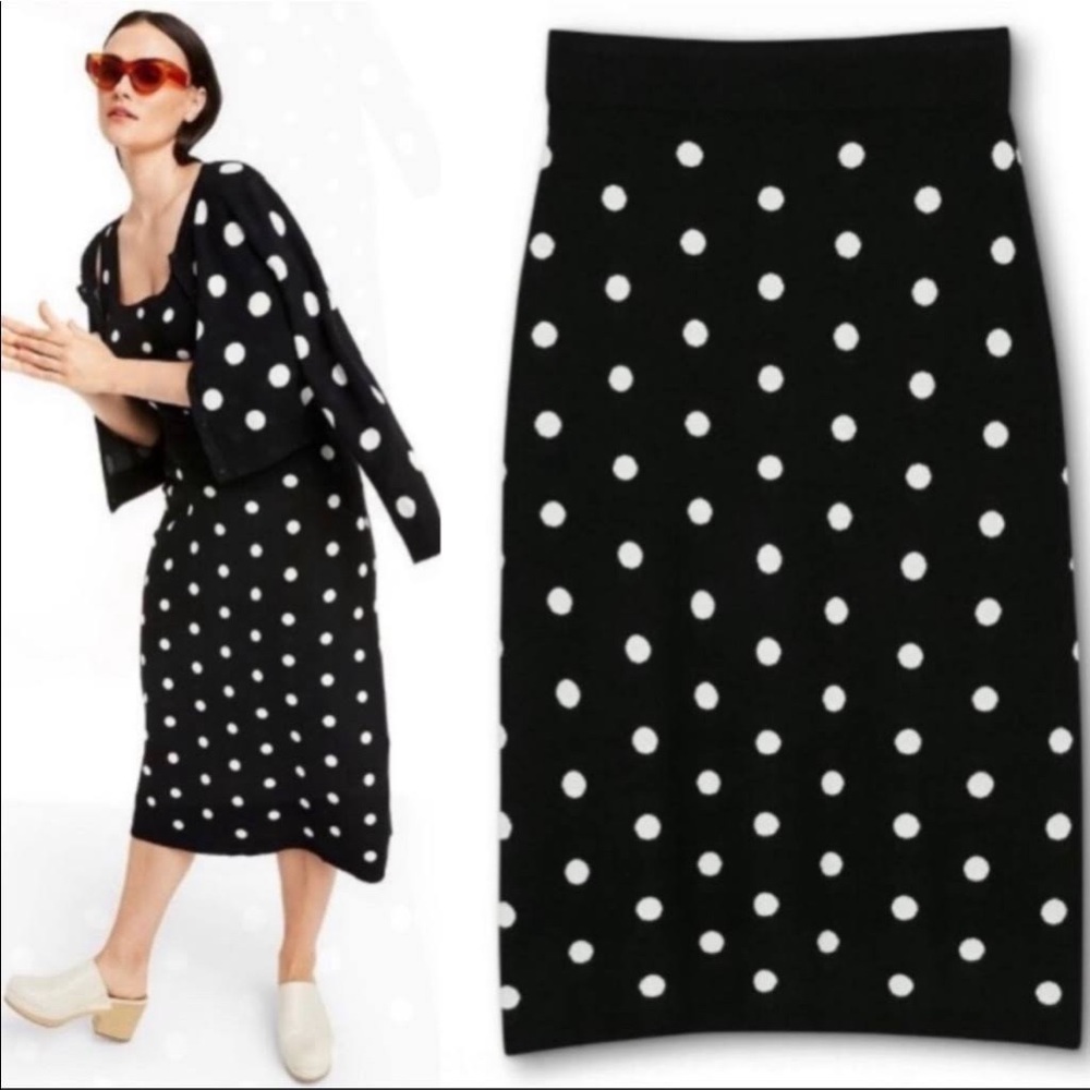 Victor Glemaud Polka Dot Sweater Skirt